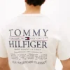 T-shirt com logótipo nas costas em algodão slub