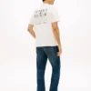 T-shirt com logótipo nas costas em algodão slub