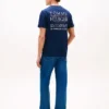 T-shirt com logótipo nas costas em algodão slub