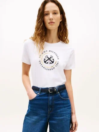 T-shirt com logótipo âncora TH