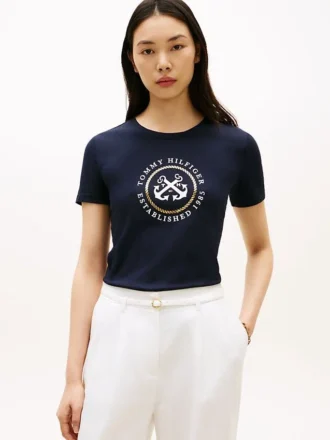T-shirt com logótipo âncora TH