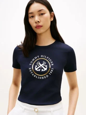 T-shirt com logótipo âncora TH
