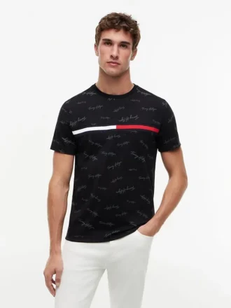 T-shirt com logótipo Signature Flag Stripe