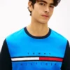 T-shirt com mangas contrastantes e logótipo da bandeira