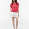T-shirt com monograma em xadrez