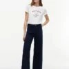 T-shirt com monograma em xadrez