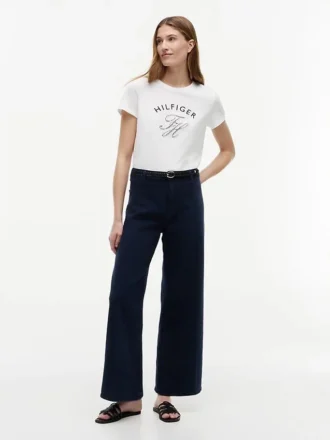 T-shirt com monograma em xadrez