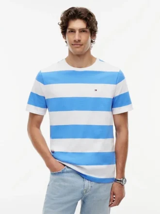 T-shirt com riscas de râguebi