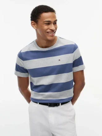 T-shirt com riscas de râguebi