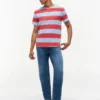 T-shirt com riscas de râguebi T-shirt com riscas de râguebi