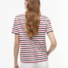 T-shirt com riscas e botões dourados