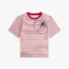 T-shirt com riscas e estampado floral abstrato T-shirt com riscas e estampado floral abstrato