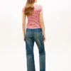 T-shirt com riscas e monograma bordado T-shirt com riscas e monograma bordado