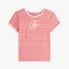 T-shirt com riscas e monograma bordado T-shirt com riscas e monograma bordado