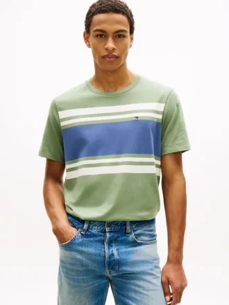 T-shirt com riscas em blocos