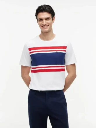 T-shirt com riscas em blocos