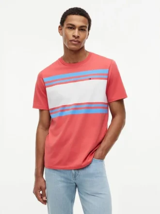 T-shirt com riscas em blocos