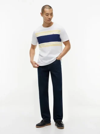 T-shirt com riscas em blocos