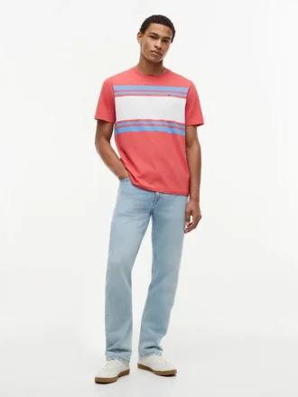 T-shirt com riscas em blocos