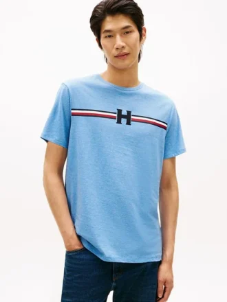 T-shirt com riscas H exclusivas