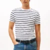 T-shirt de algodão elástico com riscas extra-justa T-shirt de algodão elástico com riscas extra-justa