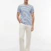 T-shirt de algodão elástico com riscas extra-justa T-shirt de algodão elástico com riscas extra-justa