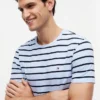 T-shirt de algodão elástico com riscas extra-justa T-shirt de algodão elástico com riscas extra-justa