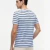 T-shirt de algodão elástico com riscas extra-justa T-shirt de algodão elástico com riscas extra-justa