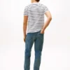 T-shirt de algodão elástico com riscas extra-justa T-shirt de algodão elástico com riscas extra-justa