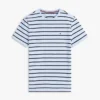 T-shirt de algodão elástico com riscas extra-justa T-shirt de algodão elástico com riscas extra-justa