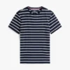 T-shirt de algodão elástico com riscas extra-justa T-shirt de algodão elástico com riscas extra-justa