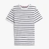 T-shirt de algodão elástico com riscas extra-justa T-shirt de algodão elástico com riscas extra-justa