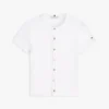 T-shirt de botões com corte justo T-shirt de botões com corte justo