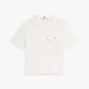 T-shirt de corte descontraído com bolso com botão dourado T-shirt de corte descontraído com bolso com botão dourado