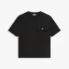 T-shirt de corte descontraído com bolso com botão dourado T-shirt de corte descontraído com bolso com botão dourado