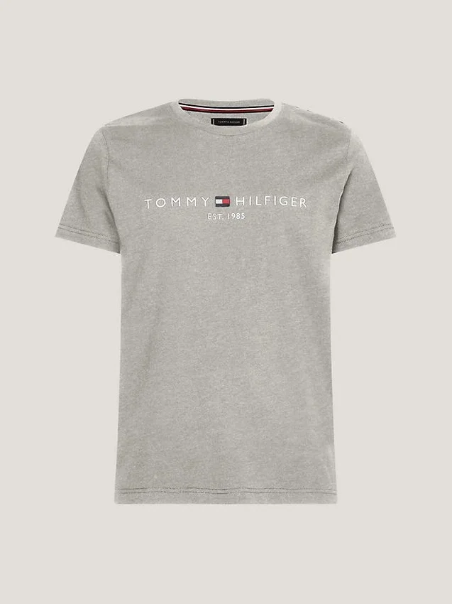 T-shirt de corte justo com logótipo Tommy bordado T-shirt de corte justo com logótipo Tommy bordado