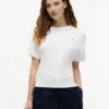 T-shirt de gola redonda com mangas em forma de asa de morcego T-shirt de gola redonda com mangas em forma de asa de morcego