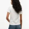 T-shirt de gola redonda com ponto de malha e corte justo T-shirt de gola redonda com ponto de malha e corte justo