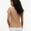 T-shirt de gola redonda com ponto de malha e corte justo T-shirt de gola redonda com ponto de malha e corte justo
