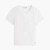 T-shirt de gola redonda com ponto de malha e corte justo T-shirt de gola redonda com ponto de malha e corte justo
