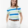 T-shirt de gola redonda com riscas de râguebi T-shirt de gola redonda com riscas de râguebi