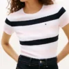 T-shirt de gola redonda com riscas de râguebi T-shirt de gola redonda com riscas de râguebi