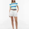 T-shirt de gola redonda com riscas de râguebi T-shirt de gola redonda com riscas de râguebi