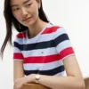 T-shirt de gola redonda com riscas de râguebi T-shirt de gola redonda com riscas de râguebi