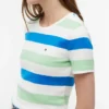 T-shirt de gola redonda com riscas de râguebi T-shirt de gola redonda com riscas de râguebi