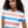 T-shirt de gola redonda com riscas de râguebi