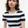 T-shirt de gola redonda com riscas de râguebi T-shirt de gola redonda com riscas de râguebi