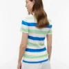 T-shirt de gola redonda com riscas de râguebi T-shirt de gola redonda com riscas de râguebi