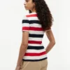 T-shirt de gola redonda com riscas de râguebi T-shirt de gola redonda com riscas de râguebi
