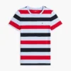 T-shirt de gola redonda com riscas de râguebi T-shirt de gola redonda com riscas de râguebi